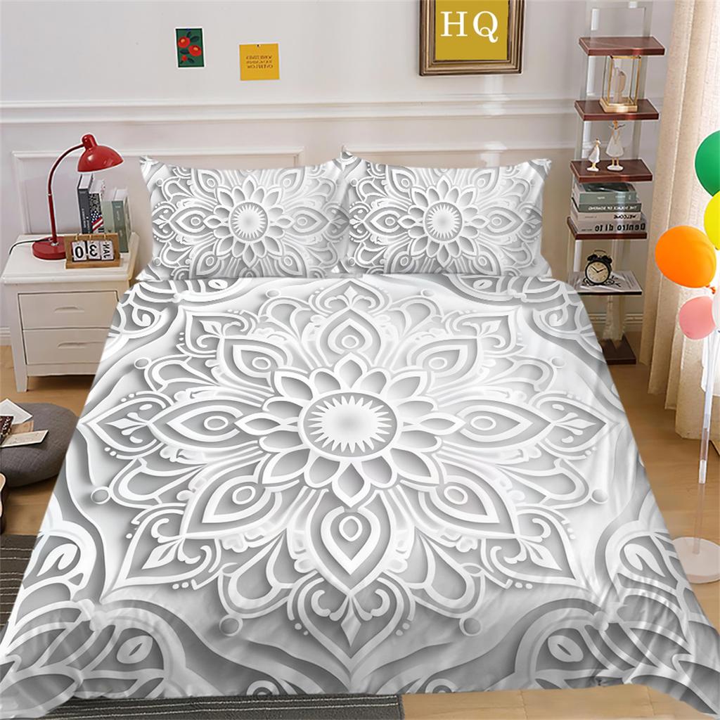3D Indian Theme Bedding Set Paisley Flower Duvet Cover Pillowcase 2/3 US/UK/EU/AU Full Size Soft Quick Drying Decorative Quilt Cover