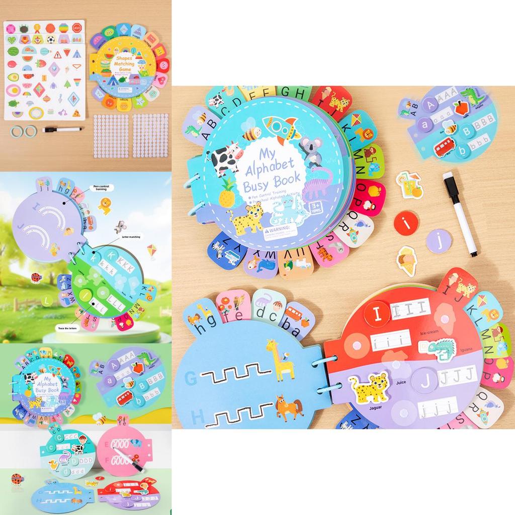 Childrens English Early Learning Quiet Book With Letter And Shape Tabs For Preschool Education