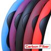 Car Steering Wheel Cover Breathable Anti Slip PU Leather Steering Covers Suitable 38cm Auto Decoration Carbon Fiber