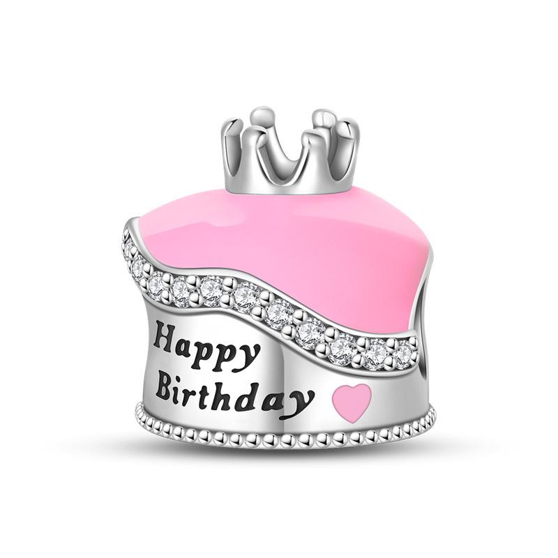 S925 Silver [DIY Heart Crown Beaded Bracelet Pendant Jewelry Making Accessories]
