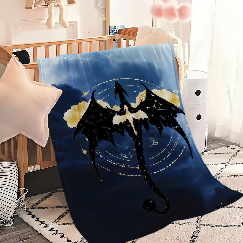 book F-Fourth W-Wing Dragon Flannel warm comfort soft plush blanket for sofa living room hogar office bedroom travel gift home