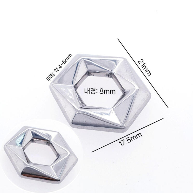 Surgical steel hexagon pendant accessory parts