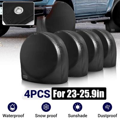 4 Stück Universal Auto Reserveradabdeckungen Hülle Reifen Aufbewahrungstaschen Auto Rad Reifen Aufbewahrungstaschen Reifen Wasserdichte Tasche 23-25.9in