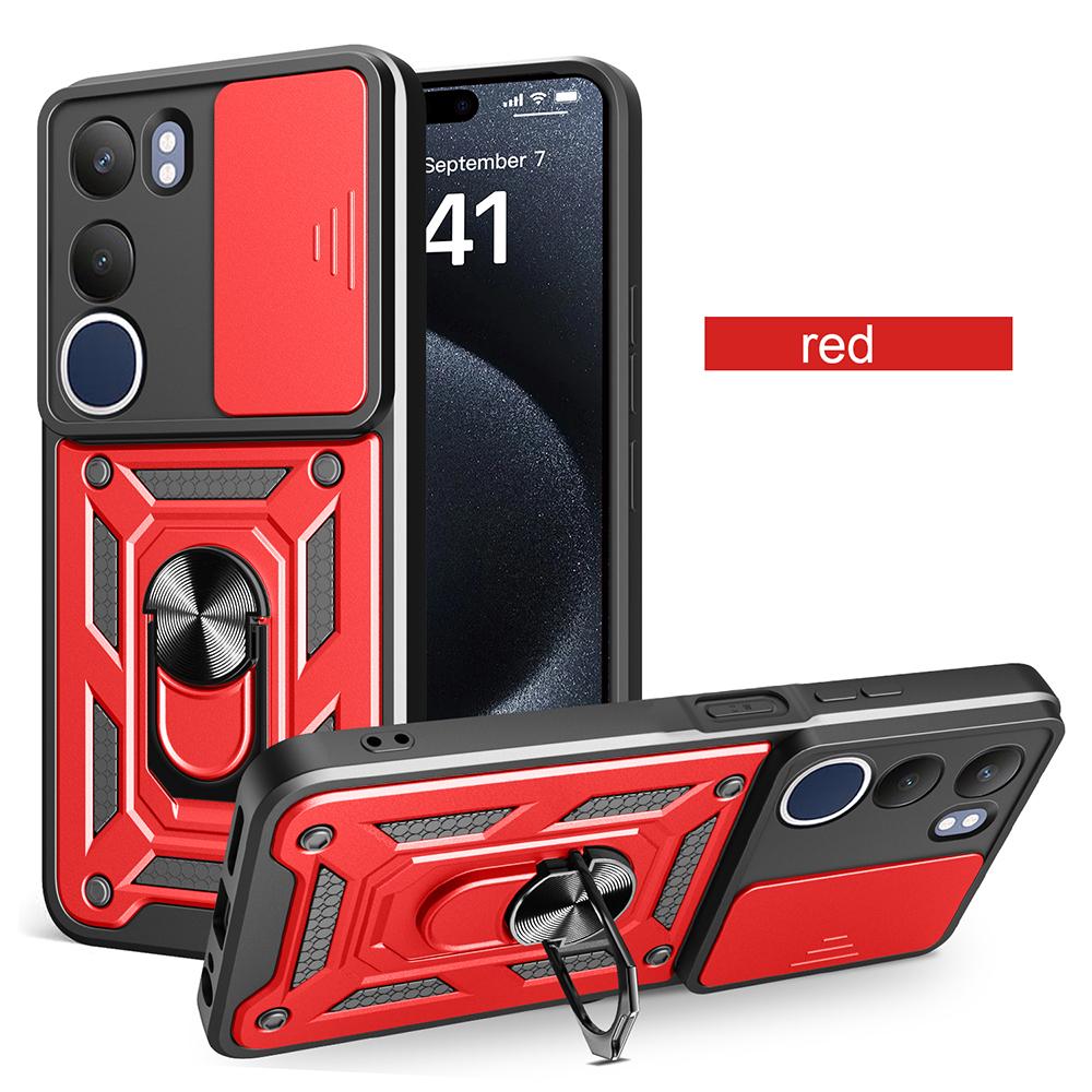 Hülle für VIVO Y19S 4G Hülle Schiebekamera Schutz Ringständer Stoßfeste Rückabdeckung für Vivo Y19S 4G Capa Funda