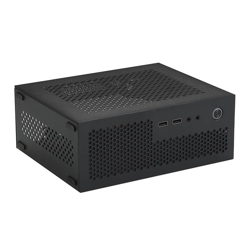 SKTC A09 Černá HTPC skříň, Stojící/Položená, Kompatibilní s ITX základní deskou, Malý 1U/Flex PSU
