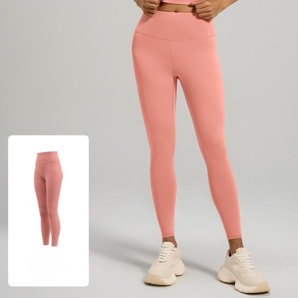 Leggings femininas de cintura baixa e ajuste fino de nove pontos, calças casuais de ioga com elevação do quadril