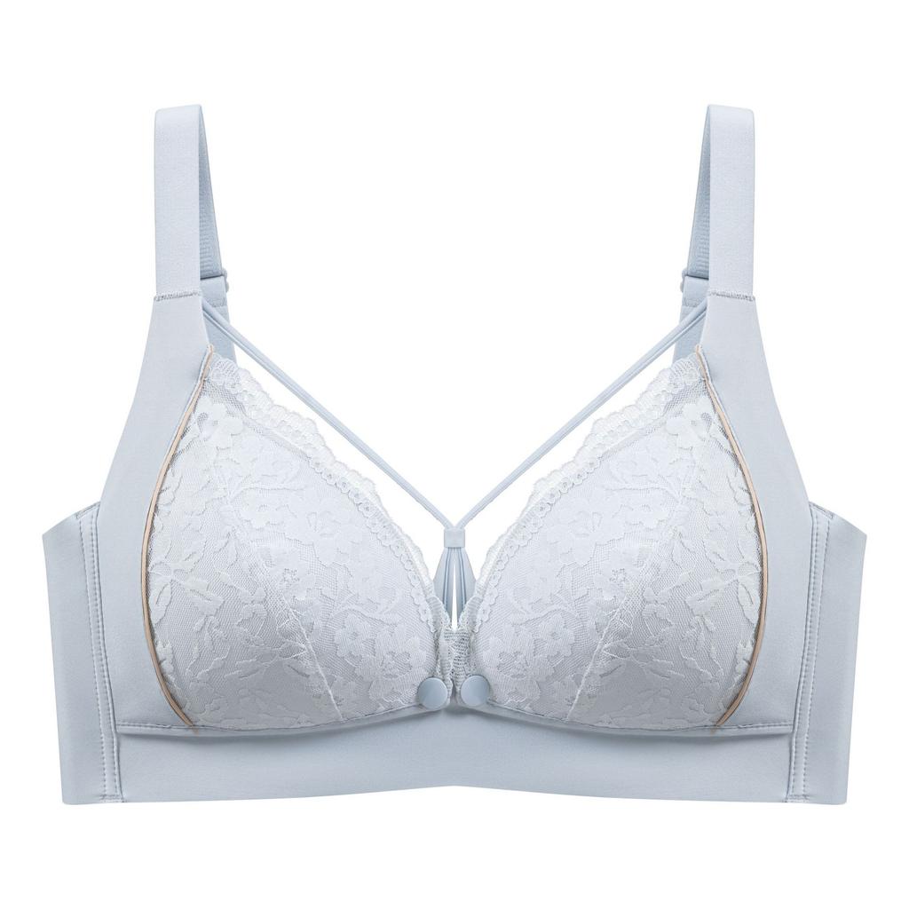 Tea Fiber Push-up Wire-free Maternity Bra Thin Front-opening Nursing Bra