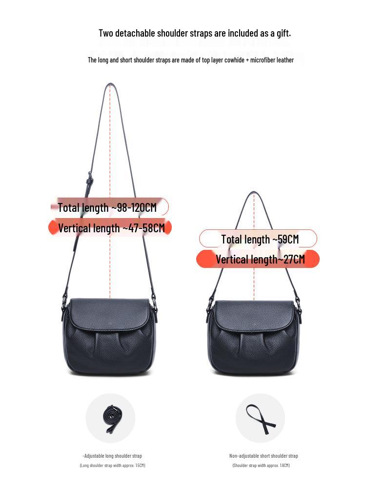 Women's 2026 Fashion Pleated Leather Crossbody Bag - Mini Anti-theft Square Shoulder Bag