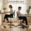 Ergonomic Office Chair, Footrest, Mesh Drafting, Adjustable Height, Dark Grey