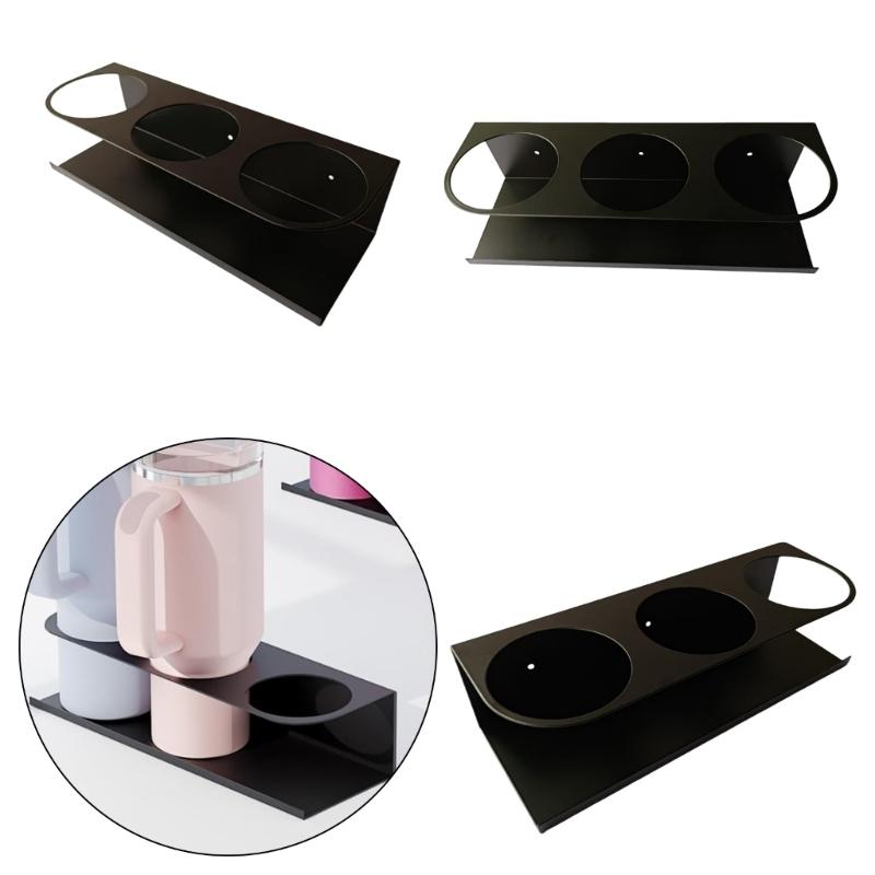 Practical Acrylic Wall Mounted Storage Rack For Water Bottles Cups Kitchen Garage Organization Space Efficient Design