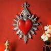 Sacred Hearts Resin Wall Decors Plaque, Heart of Jesuses Hanging Sculpture, Christian Religious Wall Art Ornament for Entryway or Bathroom Wall
