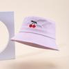 Ins New Cherry Pattern Embroidered Bucket Hat Outdoor Casual Versatile Sun Hat Couple Simple Basin Hat