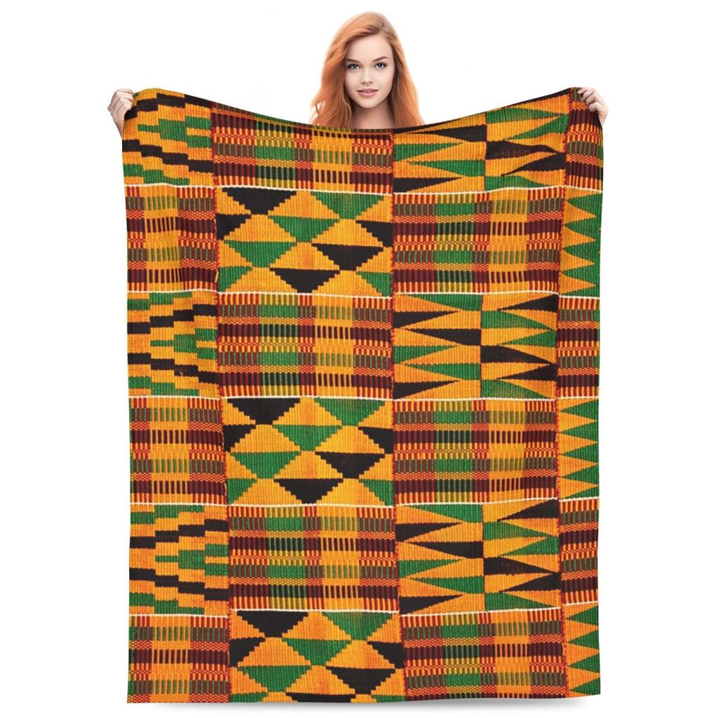 Africký vzor Autentický vzor látky Kente Africký design z Ghany Deka Měkká teplá flanelová přehozová deka Potah na postel Pohovku