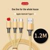 100W Type-C 3-in-1 Fast Charging Cable for Huawei, Android, and Apple Devices