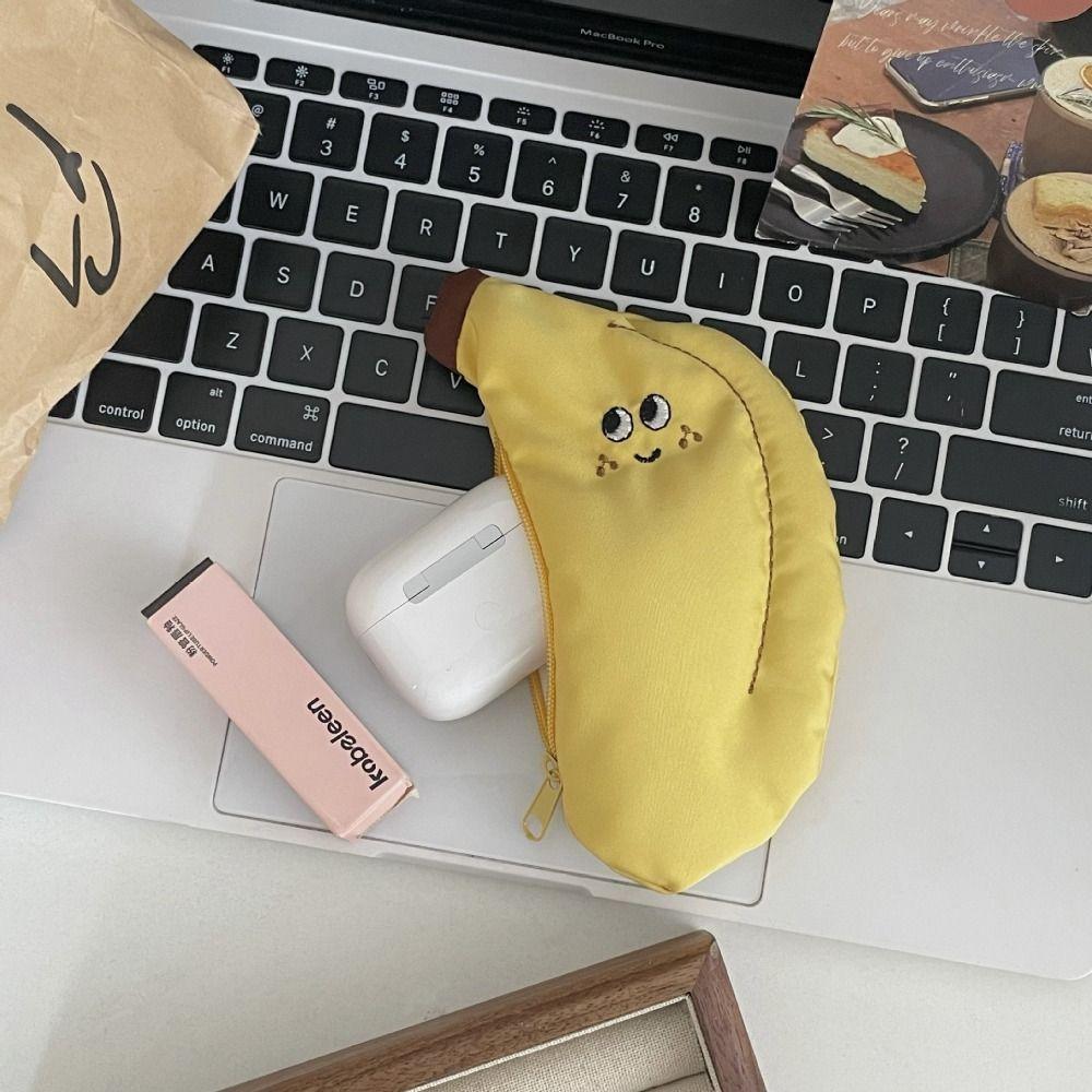 Mini Storage Bag Canvas Coin Purse Coin Bag Earphone Storage Bag Funny Banana Wallet  Children