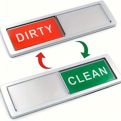 2pcs Dishwasher Magnet Clean Dirty Sign Non Scratching, Strong Magnet or Adhesive Options, Easy To Use Indicator for Clean or Dirty Dishes