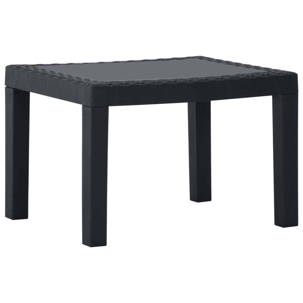 3 Piece Garden Lounge Set with Cushions Plastic Gray