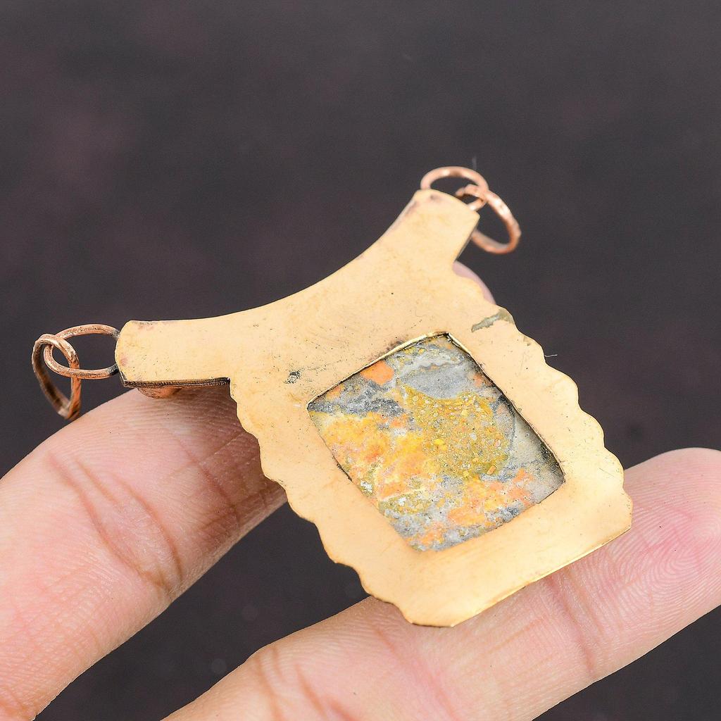 Bumble Bee Jasper Pandantiv Rose Quartz Pandantiv Cupru Bijuterii oxidate Pandantiv cu pietre prețioase Pandantiv lucrat manual Cadou de nuntă Bijuterii de cupru