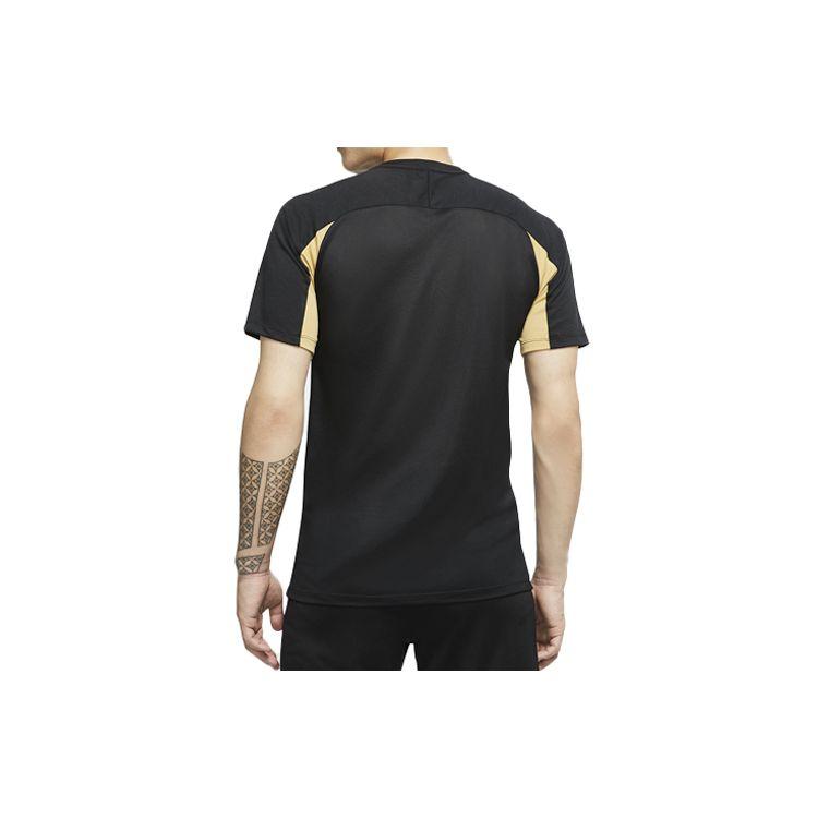 Nike Dri-Fit Academy Quick-Dry Short Sleeve Soccer Tee Men Tops Black White Gold BQ7353-010
