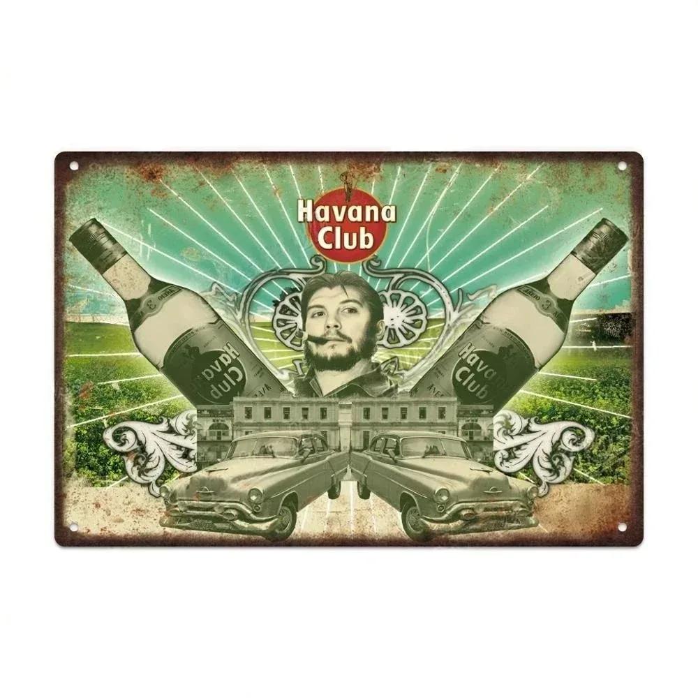 Vintage HAVANA CLUB,JAMESON,Značka Piva Kovový Plechový Znak Dekorativní Tabule Pro Klub Mužskou Jeskyni Bar Dílnu Hospodu Hotel Kavárnu Nástěnná Dekorace