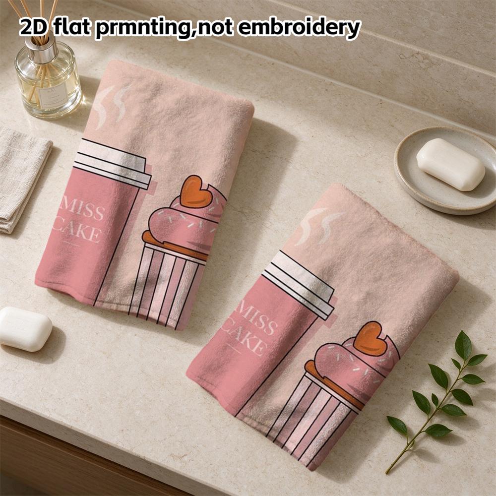 Cake And Coffee Print Lightweight Quick Dry Towel