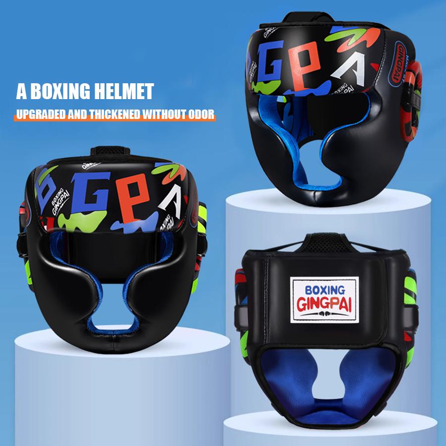 Gingpai Kickboxhelm Muay Thai MMA Kopfschutz Kinder Trainingsausrüstung Freikampf Kopfschutz
