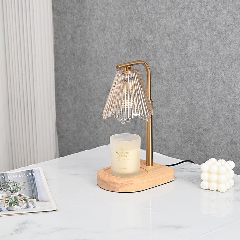Wooden Aromatherapy Wax Melter Lamp with Timer and Dimmable Night Light for Bedroom Decor d