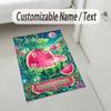 Fantasy Magic Theme Crystal Velvet Rug Personalized Custom Name Text Soft Floor Mat Home Decor
