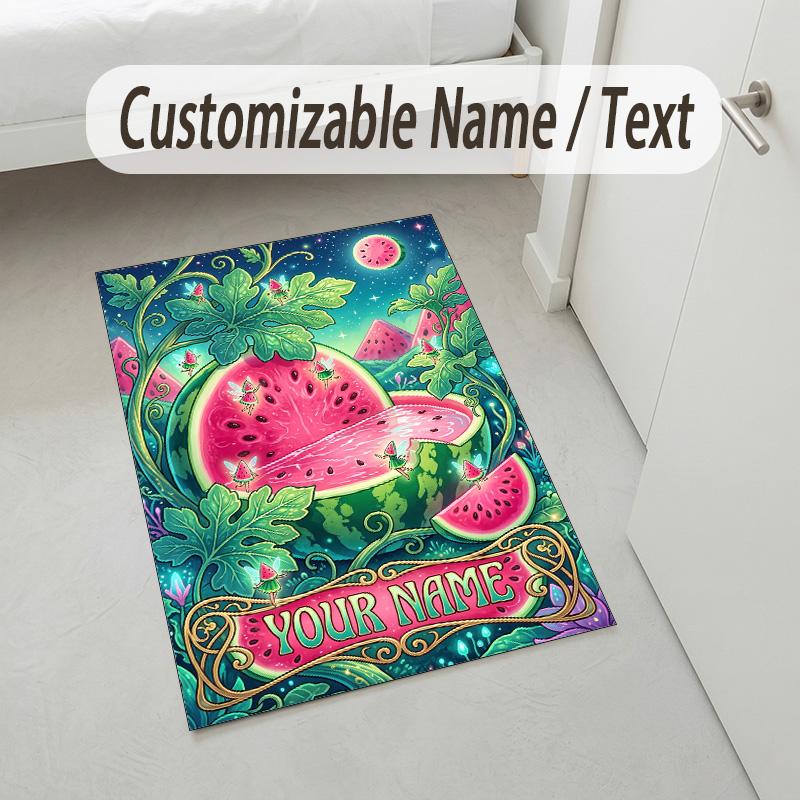 Fantasy Magic Theme Crystal Velvet Rug Personalized Custom Name Text Soft Floor Mat Home Decor