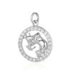 Zodiac Sign Copper Zricon Charm Round Constellation Capricorn Taurus Aries Pendant for Bracelet Necklace Making