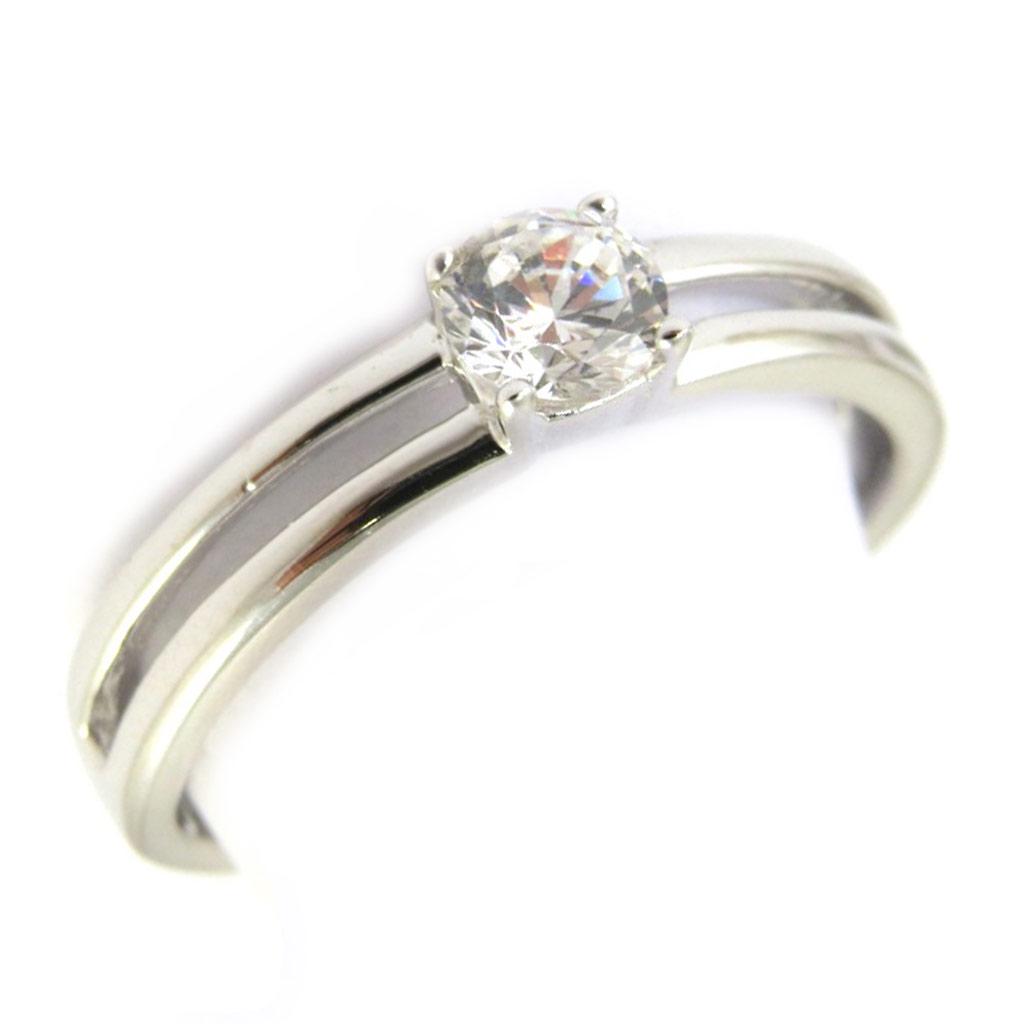 Bague Argent 'Câlin' blanc argenté (rhodié) - 5 mm