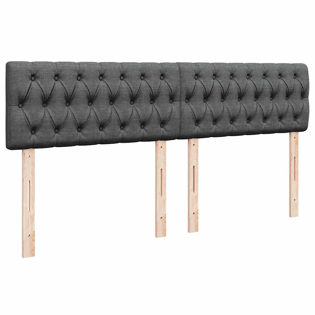 Box Spring Bed with Mattress Dark Gray 200x200 cm Fabric