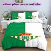 Team football Pattern Bedding Quilt Set Quilt Cover Pillowcase Home Decoration Birthday Gift (1 * duvet cover + 2 * pillowcase, without core)