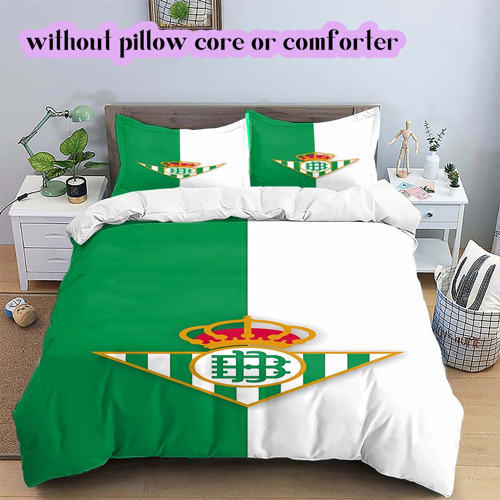 Team football Pattern Bedding Quilt Set Quilt Cover Pillowcase Home Decoration Birthday Gift (1 * duvet cover + 2 * pillowcase, without core)