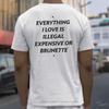 Funny Everything I Love Text Back Print Tshirt Unisex Humor Slogan Short Sleeve Pure Cotton Loose Casual Streetwear Top