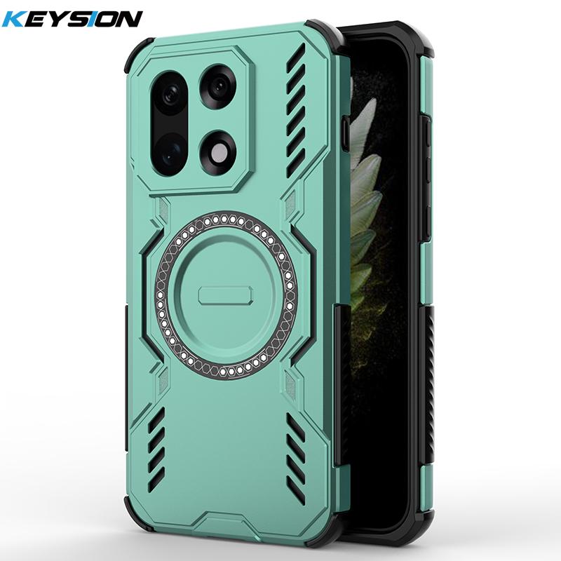 KEYSION Hollow Heat Dissipation Case for OnePlus 15 5G Silicone+PC Magnetic Cooling Shockproof Phone Cover for One Plus 1+ 15 5G