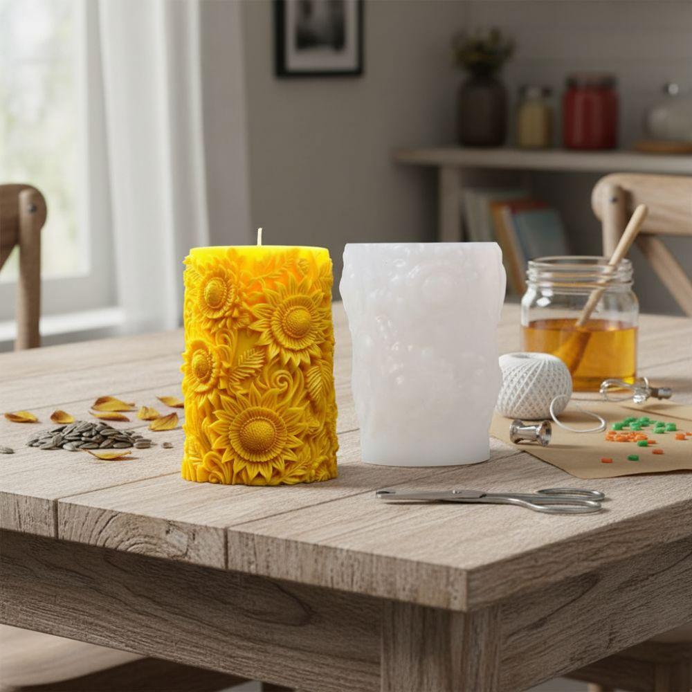 3D Carved Pattern Aromatherapy Mold Flexible Epoxy Resin Mold Candle Making Tools Soap Making