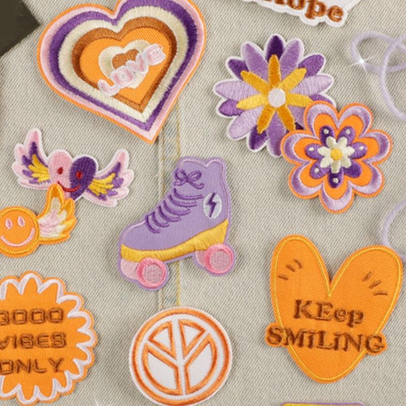 18 Pcs Flower Iron On Patches Applique Patches Roller Skates Repair Patches Speaker Embroidery Patches for Jeans