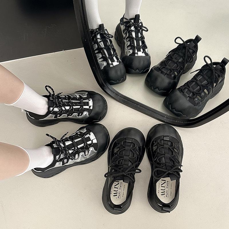 Ugly Cute Sports and Leisure Shoes Women's 2025 Autumn New Thick-soled Heightening Small Hollow Breathable Sports Sandals