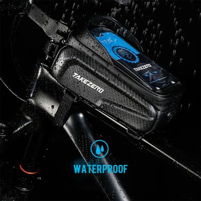 Waterproof Bicycle Phone Mount Bags Front Frame Top Tube Bag with Touchscreen Phone Holder Case