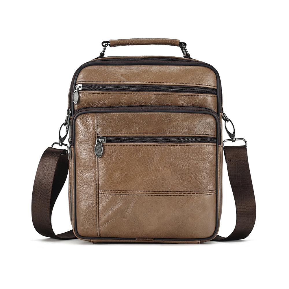 Herren Echtleder Vertikale Umhängetasche - Multifunktionale High-End Schultertasche für den lässigen Pendelverkehr
