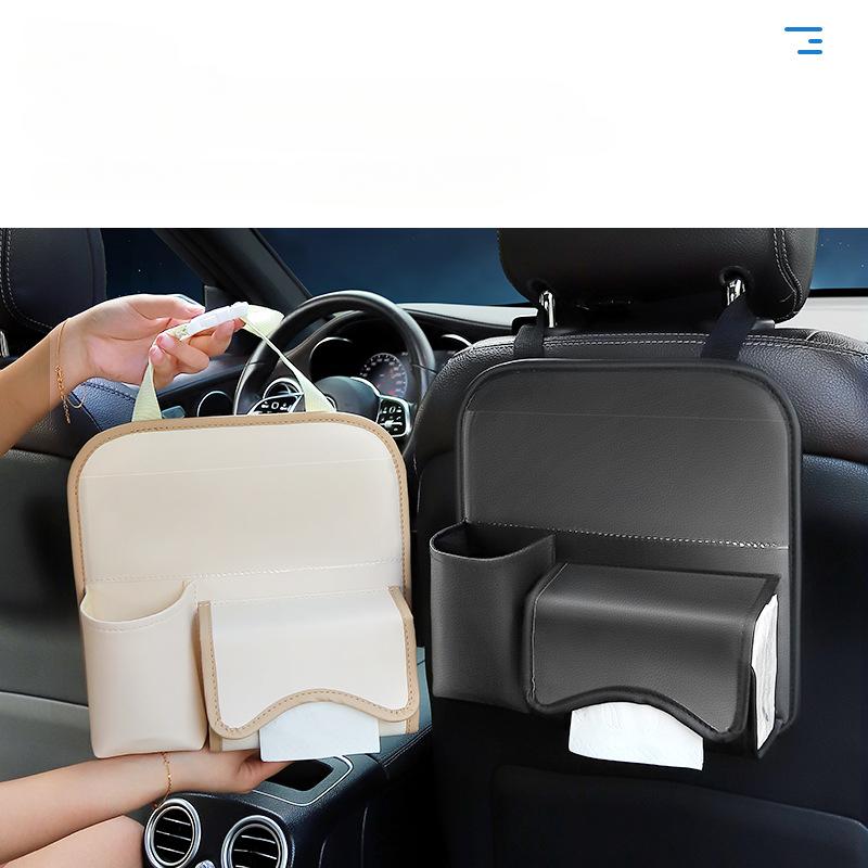 Car Seat Back Organizer Hanging Bag Multi-function Tissue Storage Box Holder Auto Backseat Cup Phone Pocket Interior Accessoire