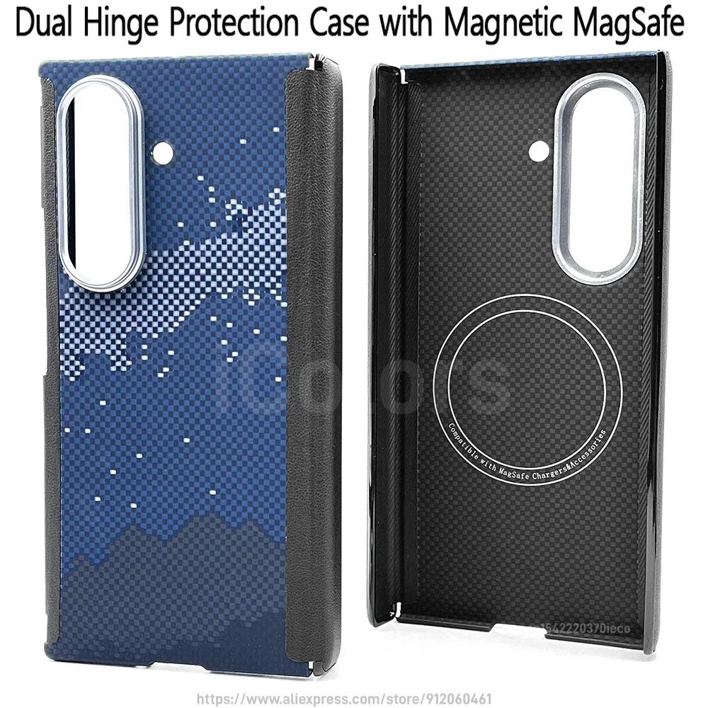 Dual Hinge Axis Case For Samsung Galaxy Z TriFold Aramid Carbon Fiber Case Magnetic MagSafe Cover Ultra Thin Lightweight