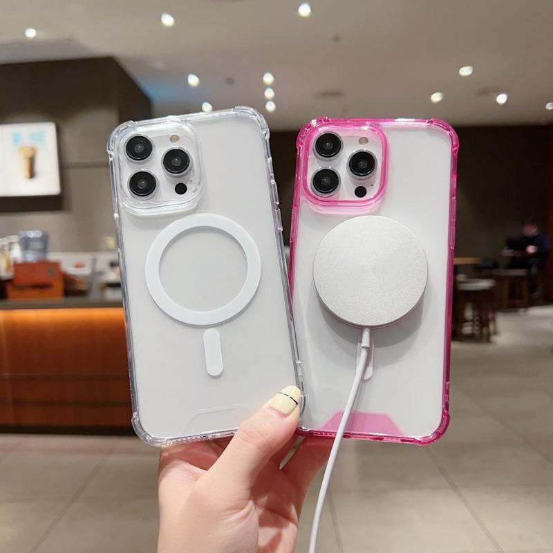 Simple Magnetic Anti Fall Acrylic Phone Case Compatible With Apple Iphone Models