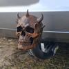 Trailer Dust Cover Horned Demon Skull Tow Cover Heavy-Duty 3D Printed One-Piece Molded Tow Bar Cap Matte Texture Trailer Accessory