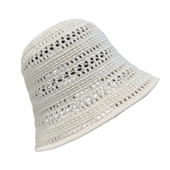 Women Hat Breathable Hollow Pure Color Summer Basin Design Fisherman Hat Outdoor