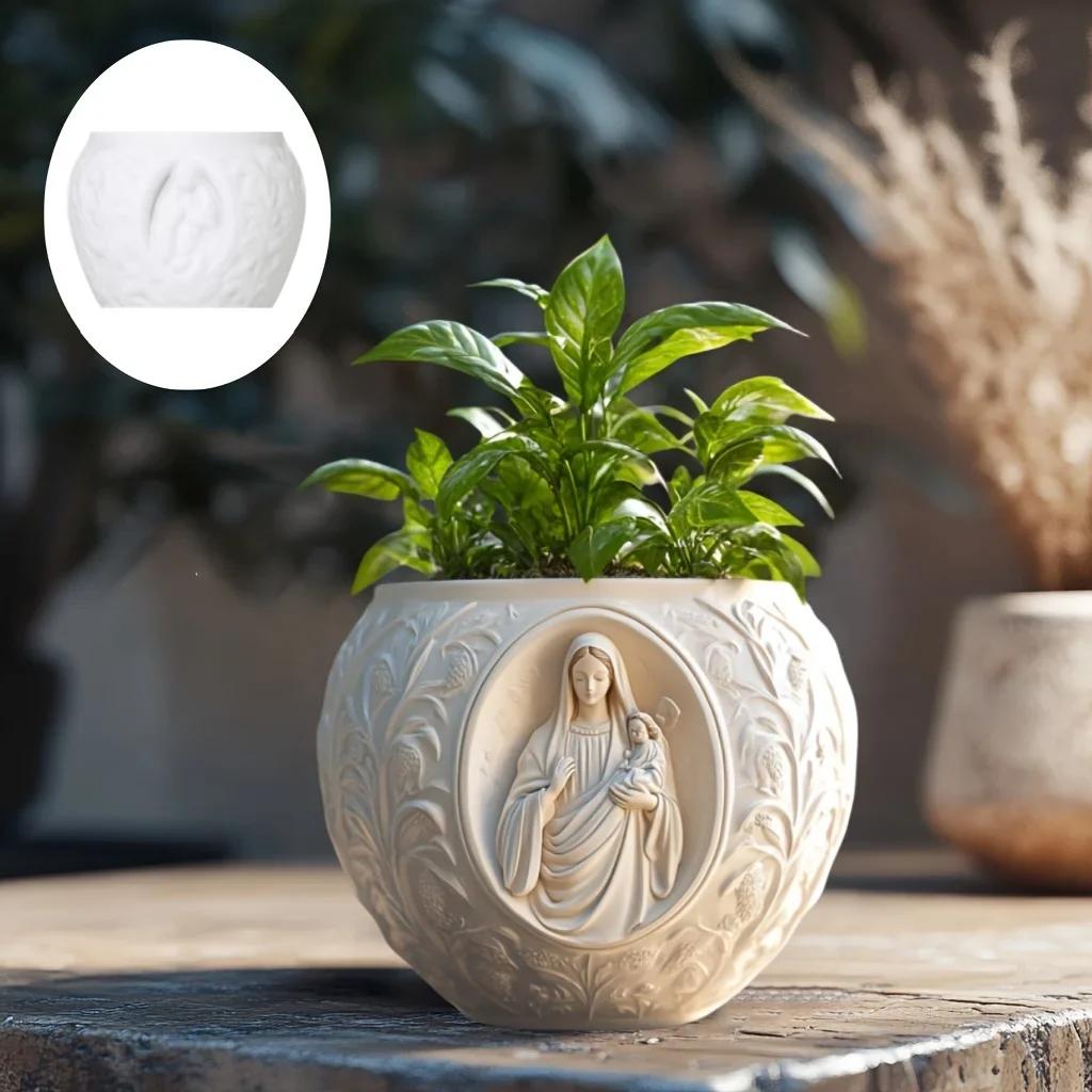 DIY Griechische Architektur Relief Sukkulenten Pflanztopf Harz Silikonform Europäischer Stil Römische Säule Kerzenbecher Gipsformen