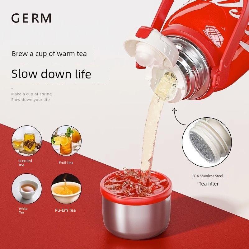 Ge Qi Germ Coca-Cola Large Capacity Vacuum Cup Infant Water Cup Girl 2023 New Stainless Steel Kettle