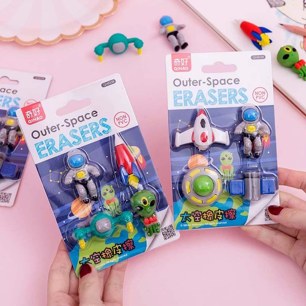 

Ластики Mini Rocket на высоком каблуке Набор ластиков Outer Space Ластики Astronaut Ластики Alien Rubber