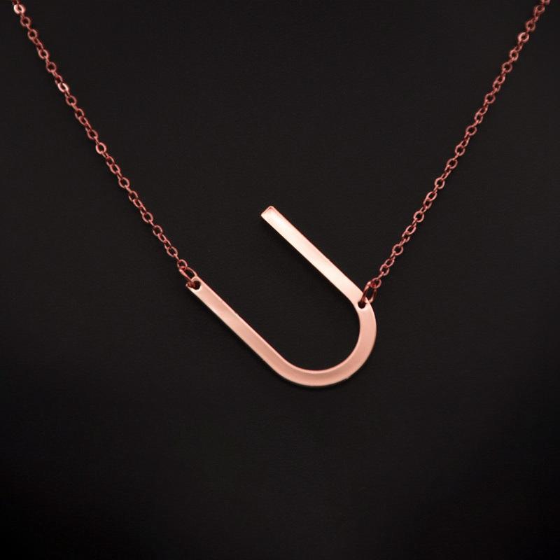 Kvinne 26 engelske bokstaver Ornament Ripple Chain Personlig brevkjede